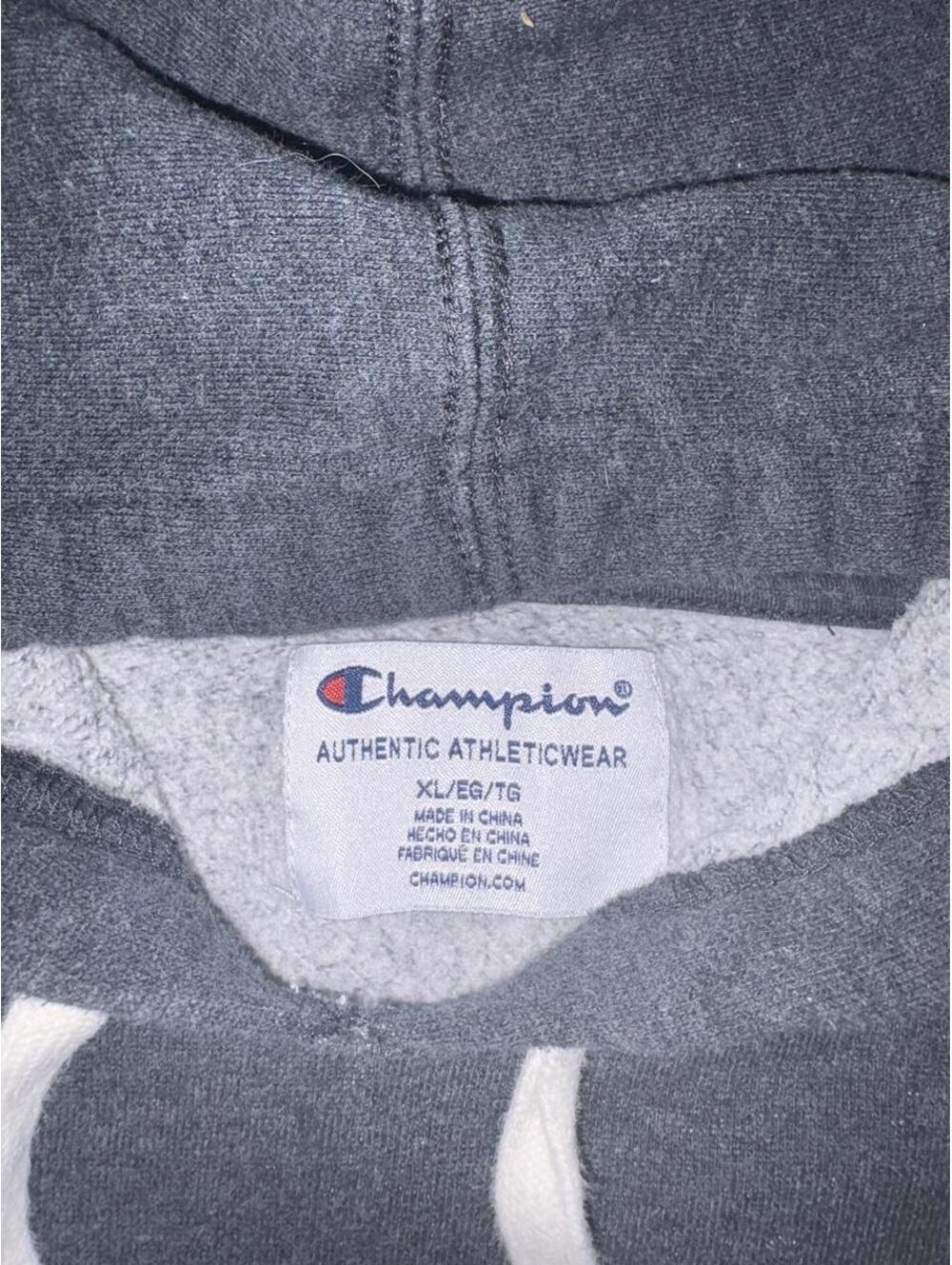 Champion Authentic Athleticwear Logo Fleece Hoodie Charcoal Gray Men’s XL - Picture 3 of 6